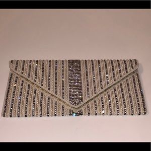 NWOT Handmade white evening clutch